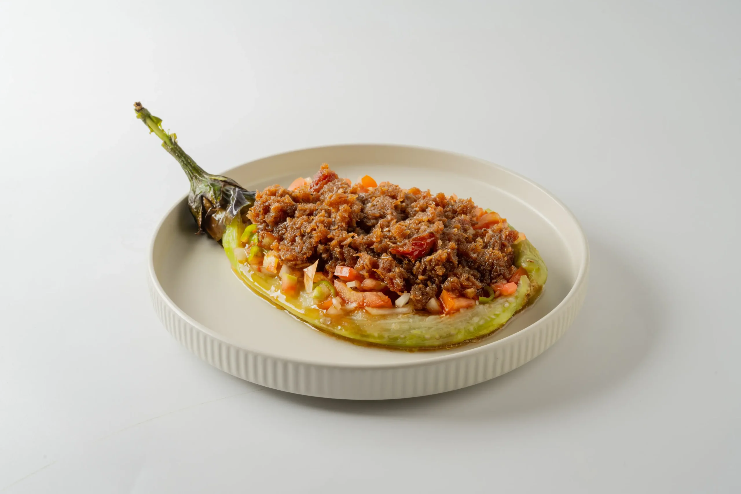 Ensaladang Pritong Talong at Kamatis